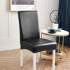 Black Faux Leather Chair Cover