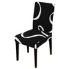 Black Chair Cover With White Patterns