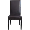 Dark Black Faux Leather Chair Cover