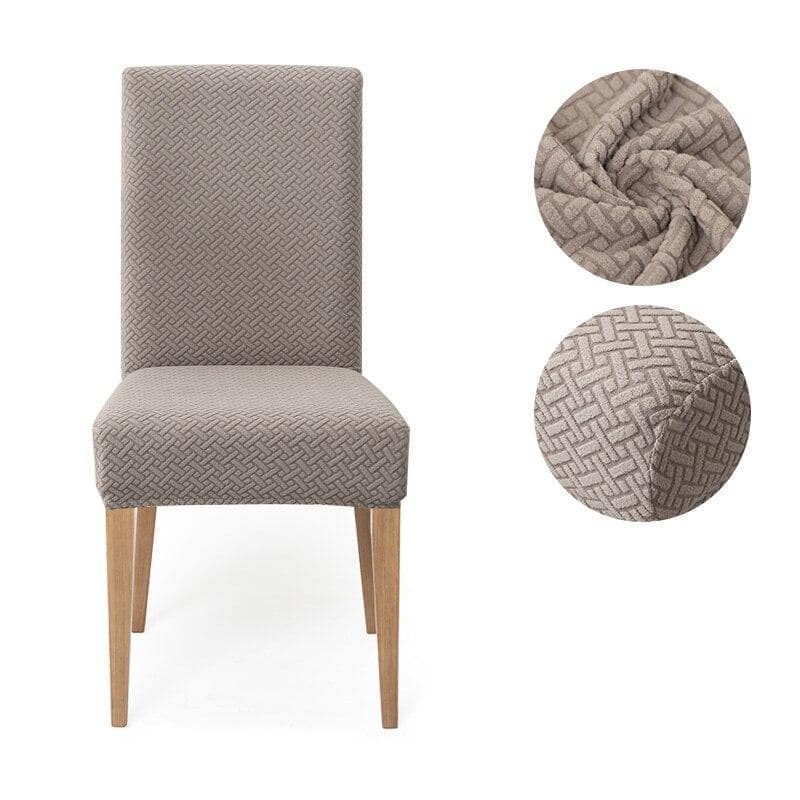 Dark Beige Stretch Chair Cover