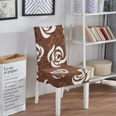 Brown Flower Chair Cover