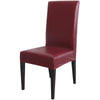 Burgundy Faux Leather Chair Cover