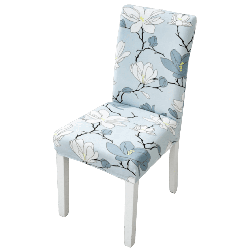 Sky Blue Floral Chair Cover