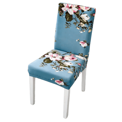 Blue Floral Chair Cover