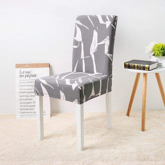 Gray and White Chair Cover