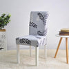 Light Gray Chair Cover with Black and Purple Leaves