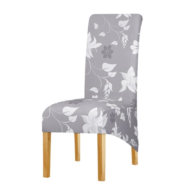 Gray Large Chair Cover With Flowers