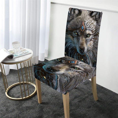 Warrior Wolf Chair Cover