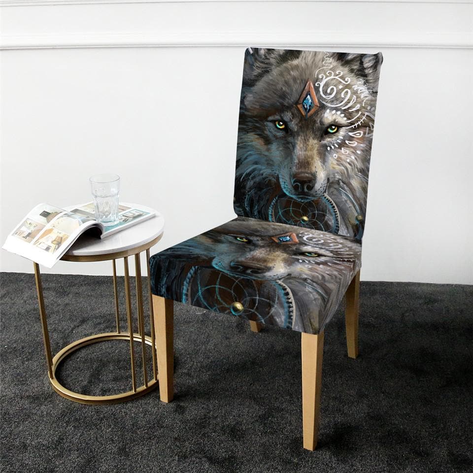 Warrior Wolf Chair Cover