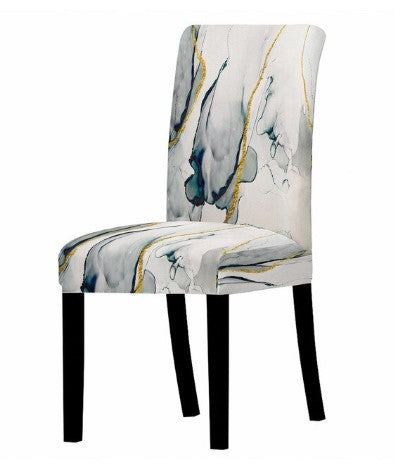 Gray White Marbled Chair Cover | My Chair Cover