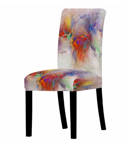 White Colored Marbled Chair Cover