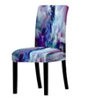 Blue Colorful Marbled Chair Cover