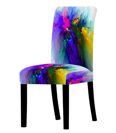 Colorful Marbled Chair Cover