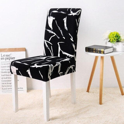 Black and White Marble Chair Cover