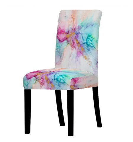 Pink Blue Marbled Chair Cover