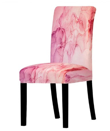 Powder Pink Marbled Chair Cover