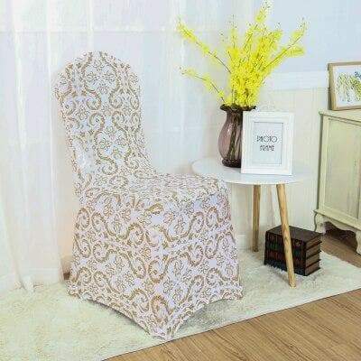 Golden Cloud Wedding Chair Cover