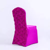 Magenta Flower Wedding Chair Cover