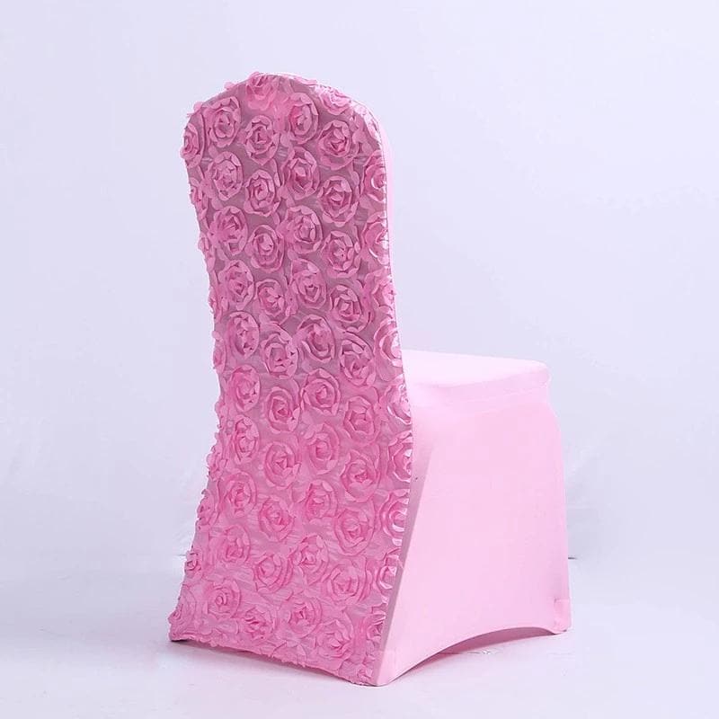 Pink Flower Wedding Chair Cover