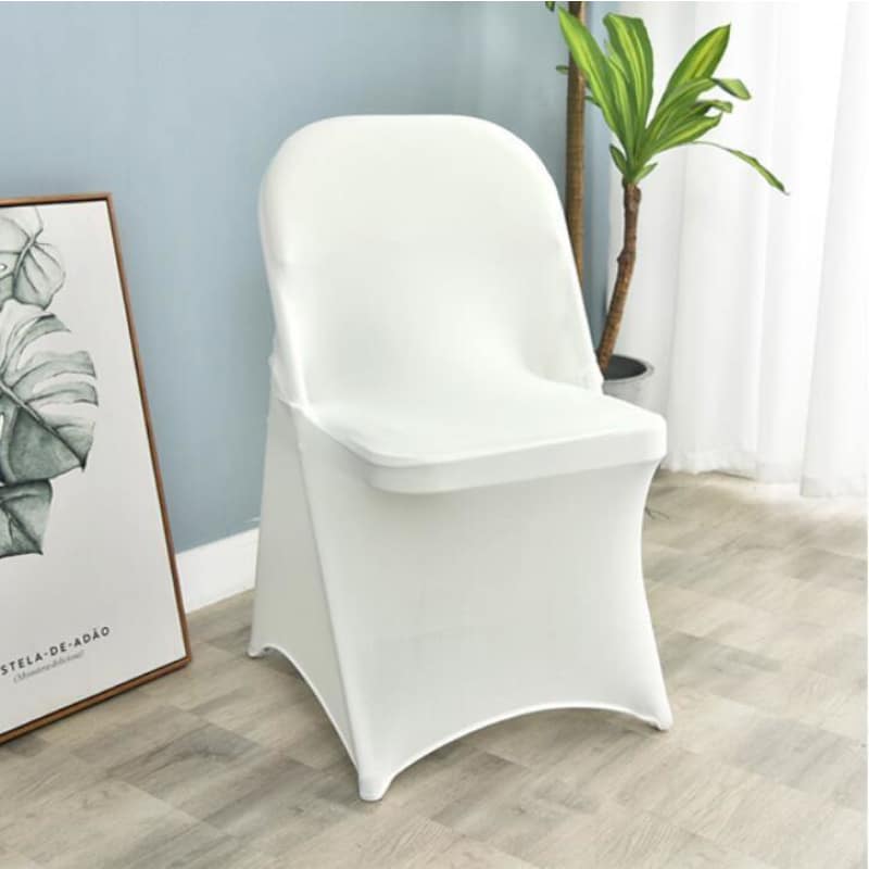 Ivory White Wedding Folding Chair Cover