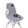 Gray Scandinavian Chair Cover with Black and White Leaves