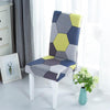 Gray, Blue and Yellow Hexagonal Patterned Chair Cover