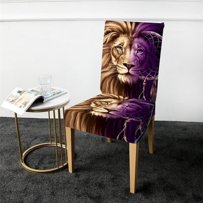 Purple Lion Chair Cover