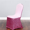 Pink Sequin Wedding Chair Cover