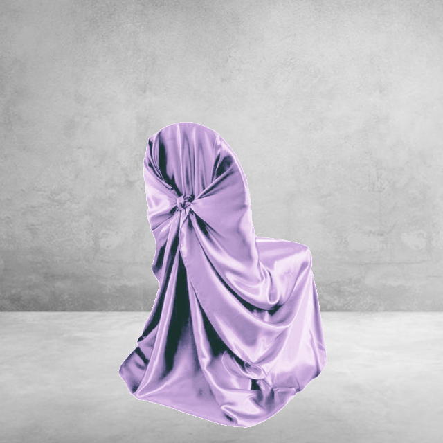 Lavender Satin Wedding Chair Cover