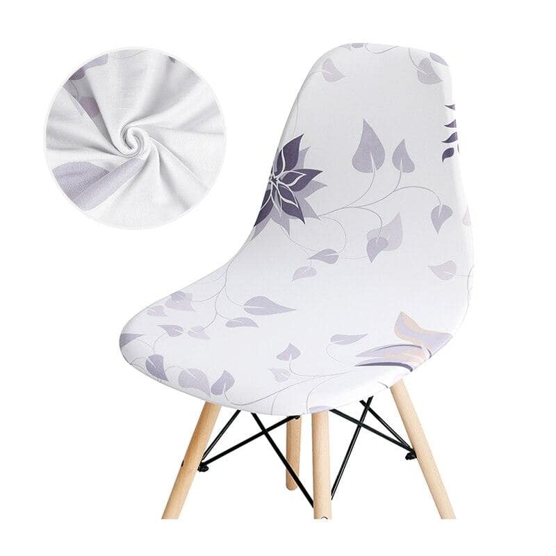 Patterned White Scandinavian Chair Cover