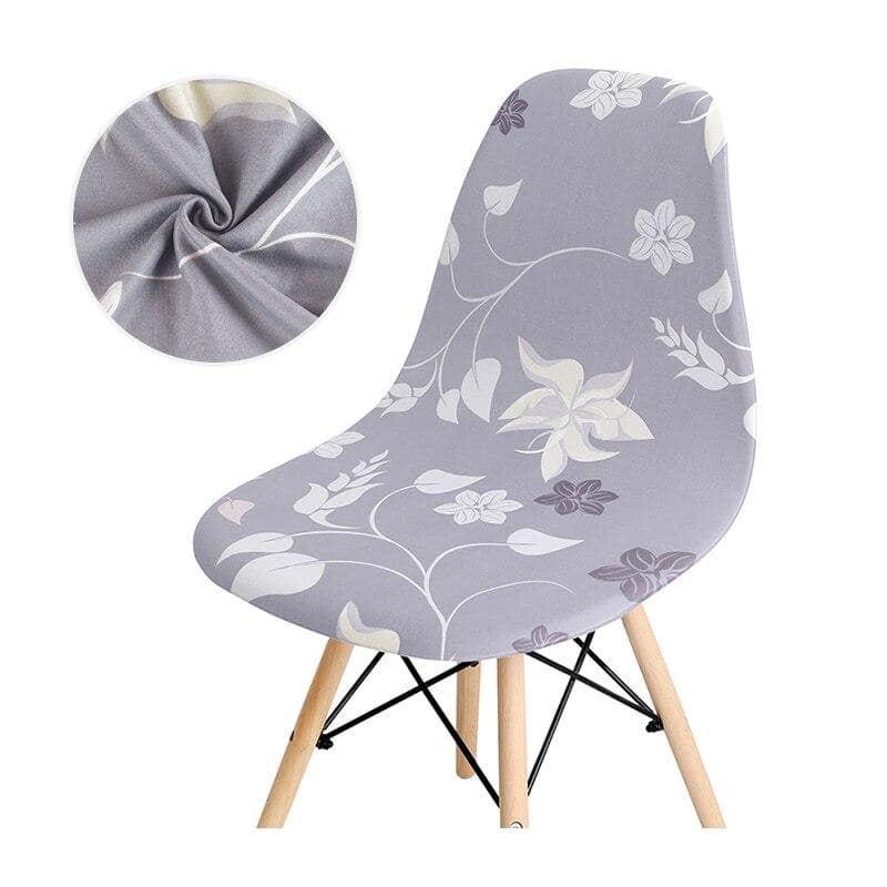 Gray Scandinavian Chair Cover With White Patterns