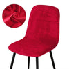 Red Flower Velvet Scandinavian Chair Cover