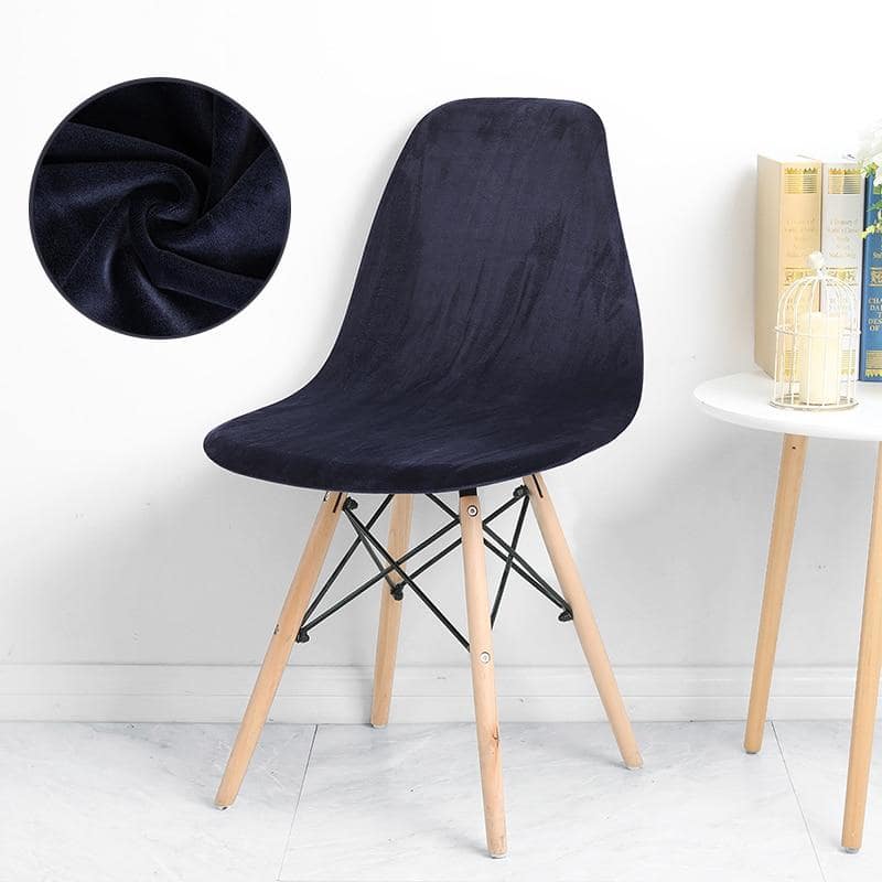 Scandinavian Black Velvet Chair Cover Azur