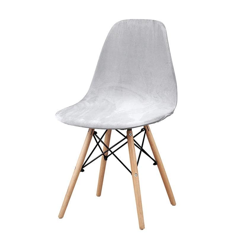 Silver Velvet Scandinavian Chair Cover