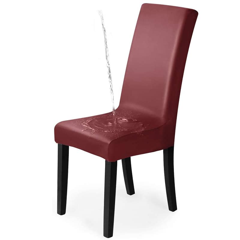 Sauvignon Red Faux Leather Chair Cover