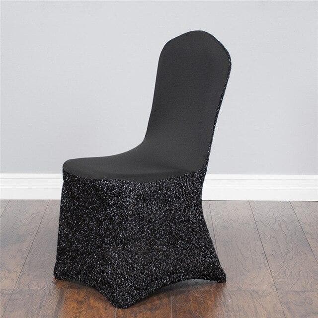 Black Sequins Wedding Chair Cover