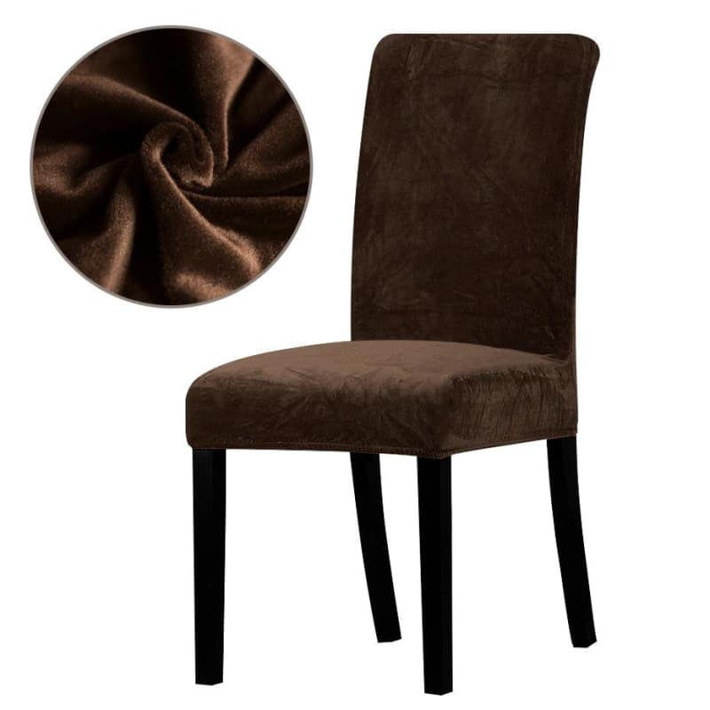Brown Velvet Chair Cover Arabica