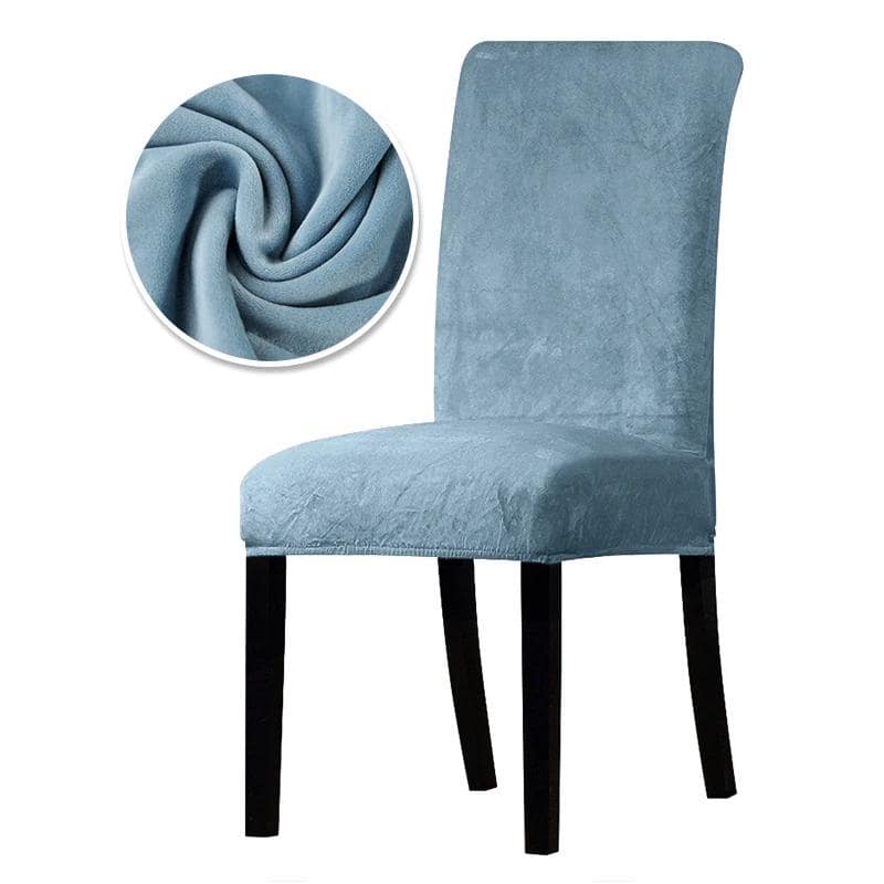 Silver Velvet Chair Cover