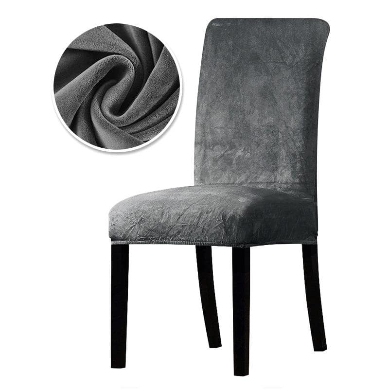 Topaz Gray Velvet Chair Cover