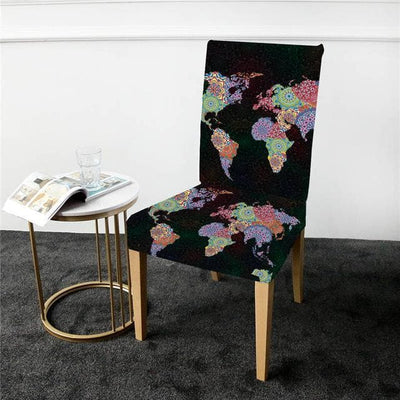 World Map Chair Cover