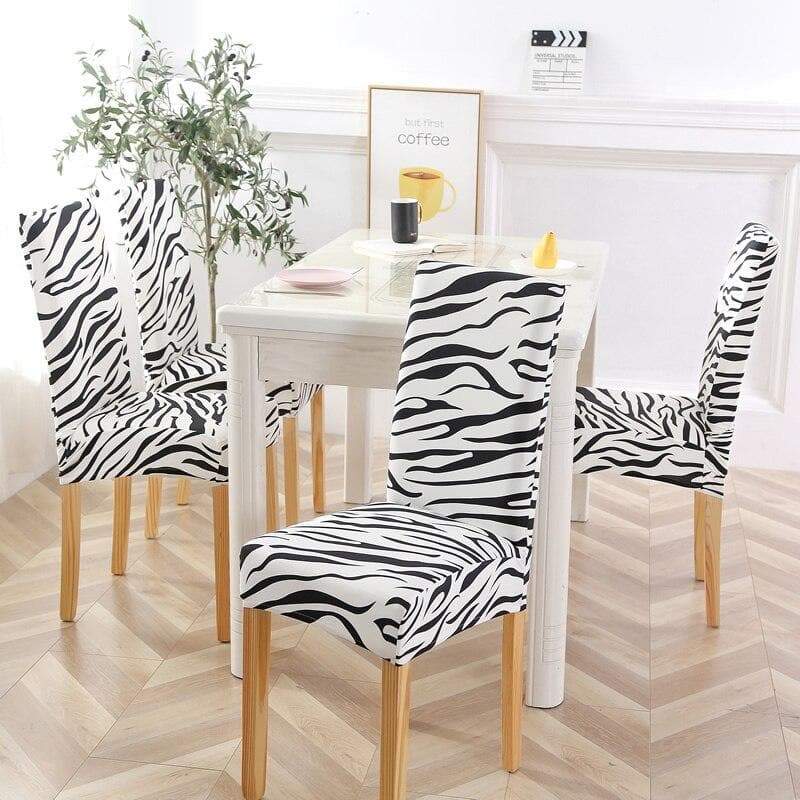 Black and White Zebra Pattern Chair Cover