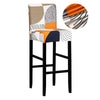 White, Beige and Orange Bar Stool Cover