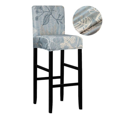 Floral Silver Bar Stool Cover