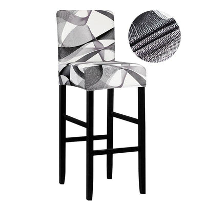 Beige and Gray Wave Bar Stool Cover