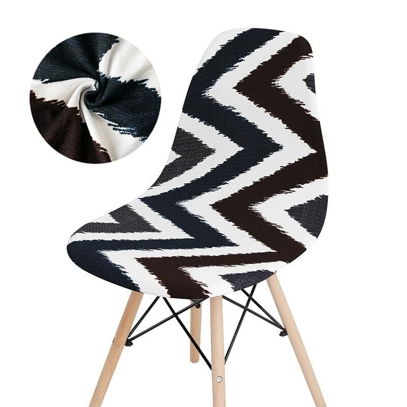 Z Patterned Scandinavian Black and White Chair Cover