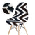 Z Patterned Scandinavian Black and White Chair Cover