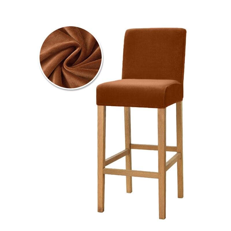 Barcelona Brown Velvet Bar Stool Cover