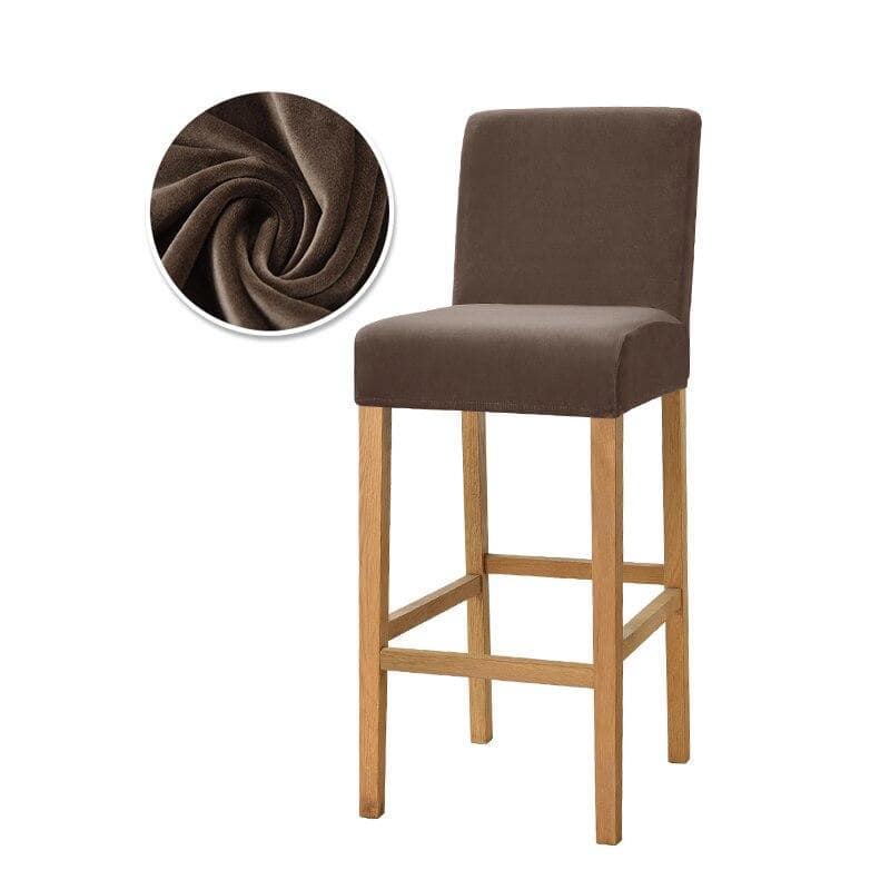 Oak Velvet Bar Stool Cover