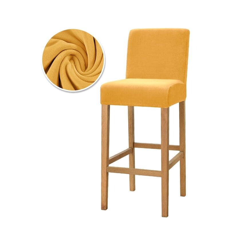 Mustard Velvet Bar Stool Cover