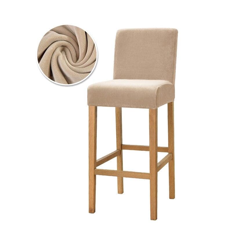 Champagne Velvet Bar Stool Cover